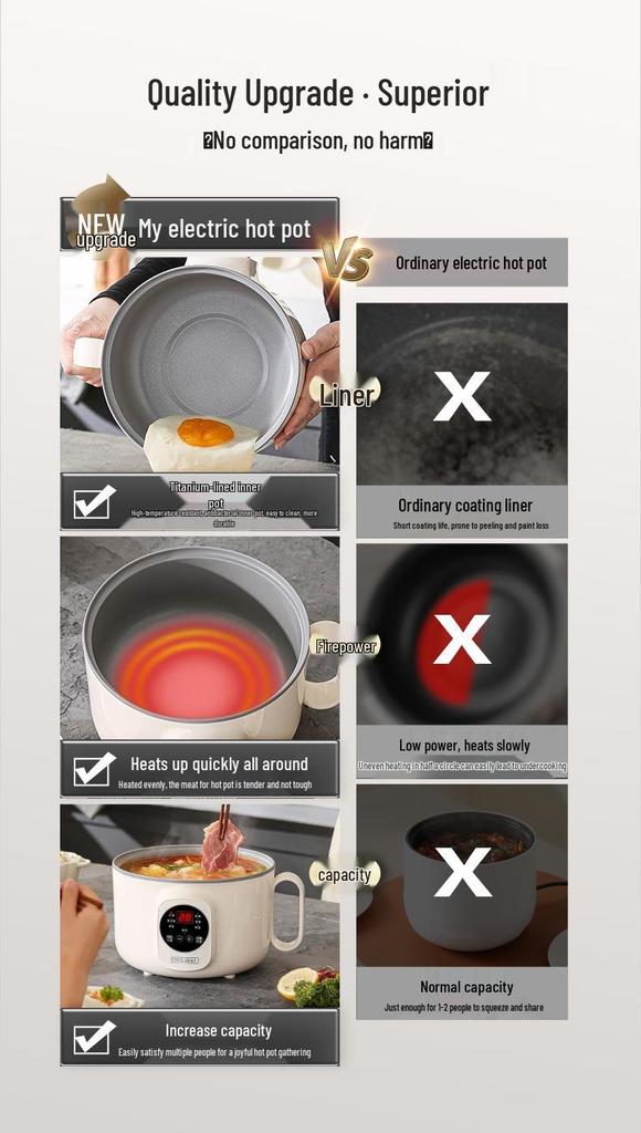 Smart Multi-Functional Titanium Electric Rice Cooker with Antibacterial Properties