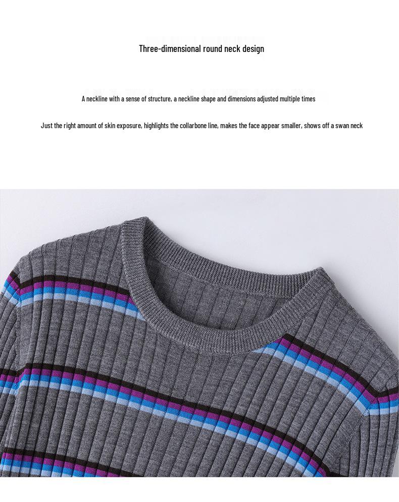 Leka Sha 100% Pure Wool Round Neck Long Sleeve Base Layer Pullover