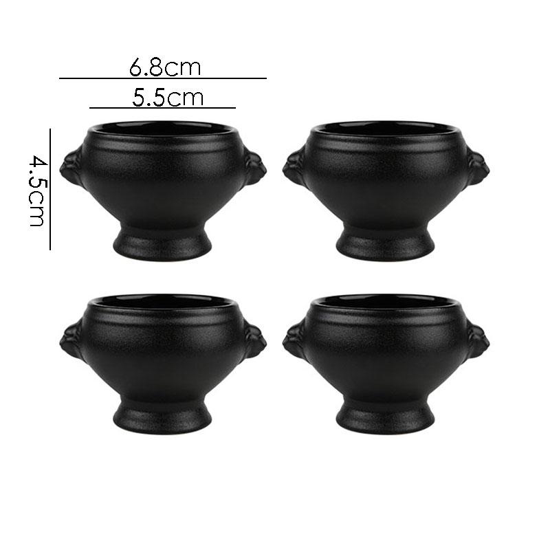 Ceramic Soup Bowl Restaurant Creative Lion Head Embossed Handle Bowl Dessert Bowls Snack Bowls Salad Bowls Home Tableware