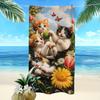 Cats Printed Microfiber Beach Towel, Soft Absorbent Quick Dry for Swimming Camping
