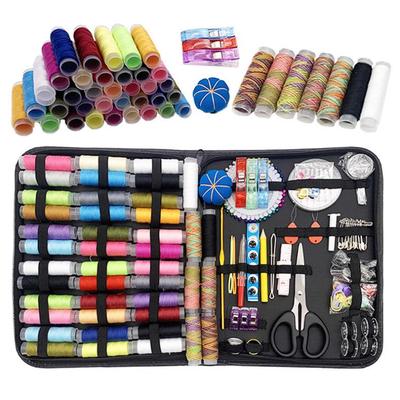 230-Piece Portable Sewing Kit with Storage Box: High-Quality Sewing Threads & Tools