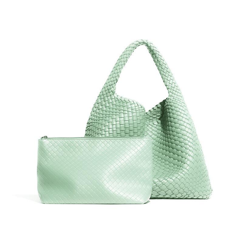 Pure Hand-woven Women's Bags, Large-capacity Shoulder Handbags, Fashionable and Versatile Underarm Bags, Exquisite and Simple