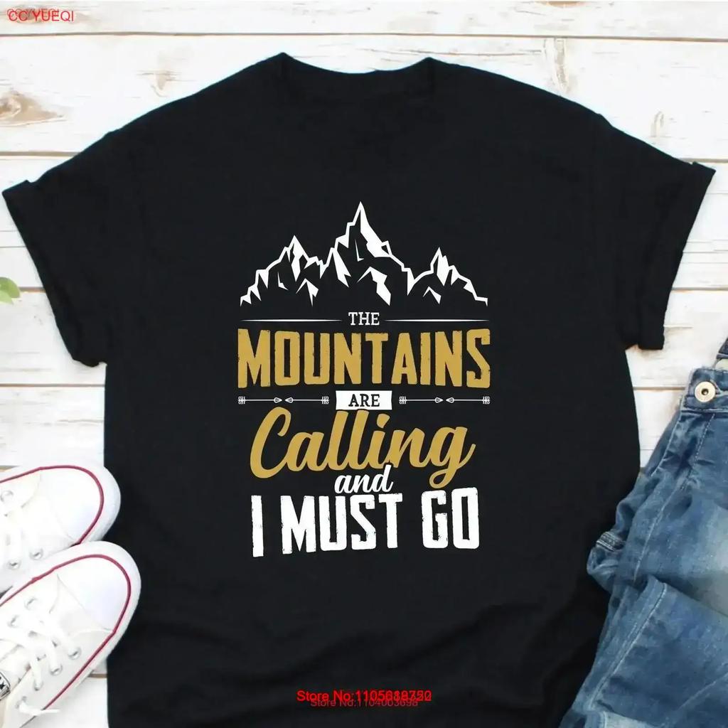 The Mountains Are Calling And I Must Go T Shirt Hiking Adventurous Camping Big Thunder Mountain Splash Vintage Versatile