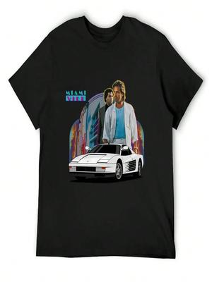Miami Vice Testarossa T-shirt Anime Figuren Vintage Anime Shirt Zomer Shirt Custom Shirt uniseks Kleding