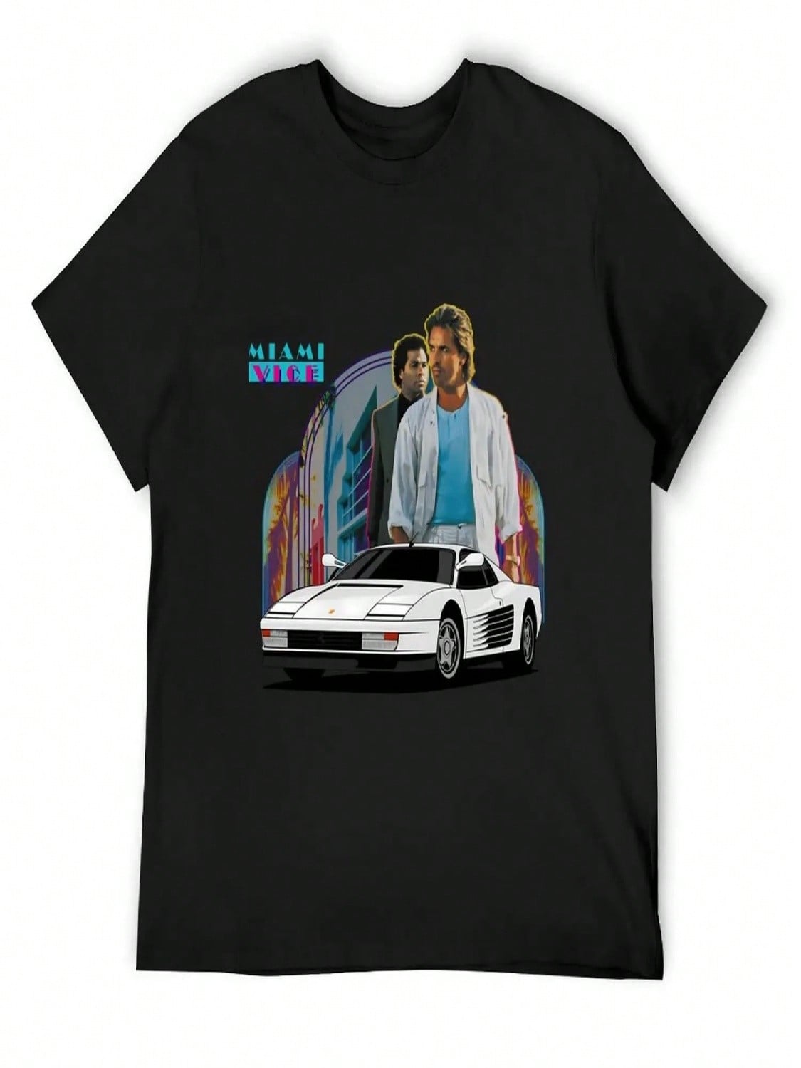 Miami Vice Testarossa T-Shirt Anime Figures Vintage Anime Shirt Summer Shirt Custom Shirt unisex s Clothing S разноцветный