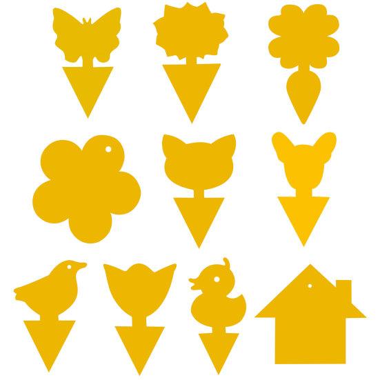 20 sztuk lepka tablica na owady geometryczna, trwała papierowa mucha na owady pułapka odstraszająca dla roślin domowych