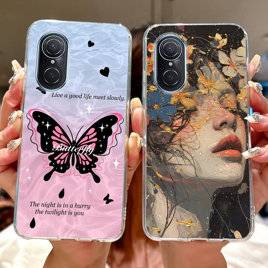 For Huawei Nova 9 SE Case Nova9 Pro Luxury Flowers Painted Cover Soft Slim Phone Case For Huawei Nova 9 Pro Nova9 SE Fundas Bags