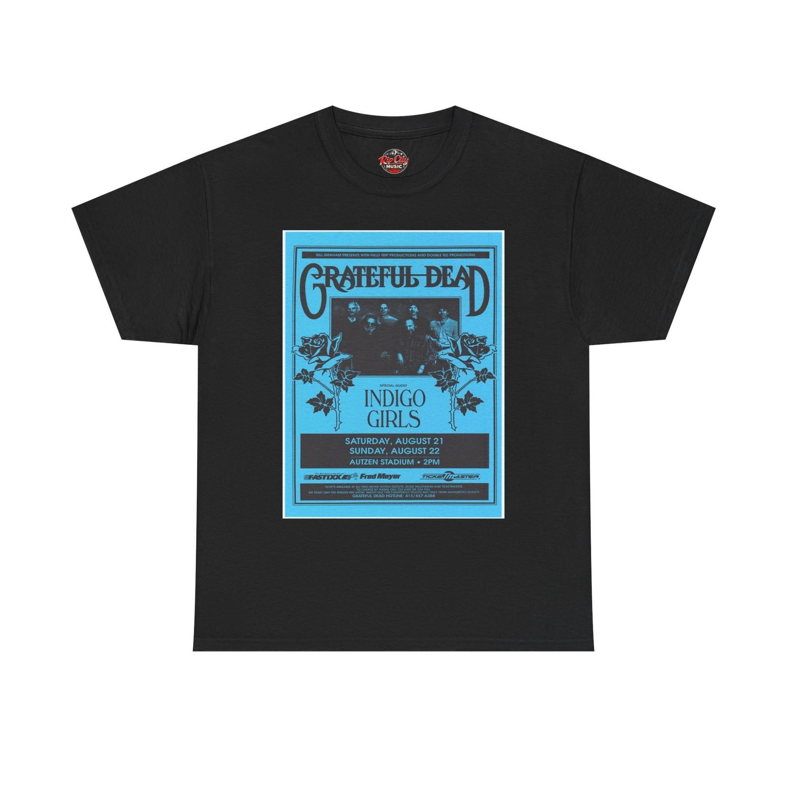 Grateful Dead Indigo Girls Aug 21 Autzen Stadium OR Retro Concert Poster T-Shirt XXXL