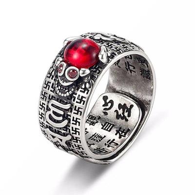 Feng Shui Pixiu Ring Silver Plated Adjustable Ring