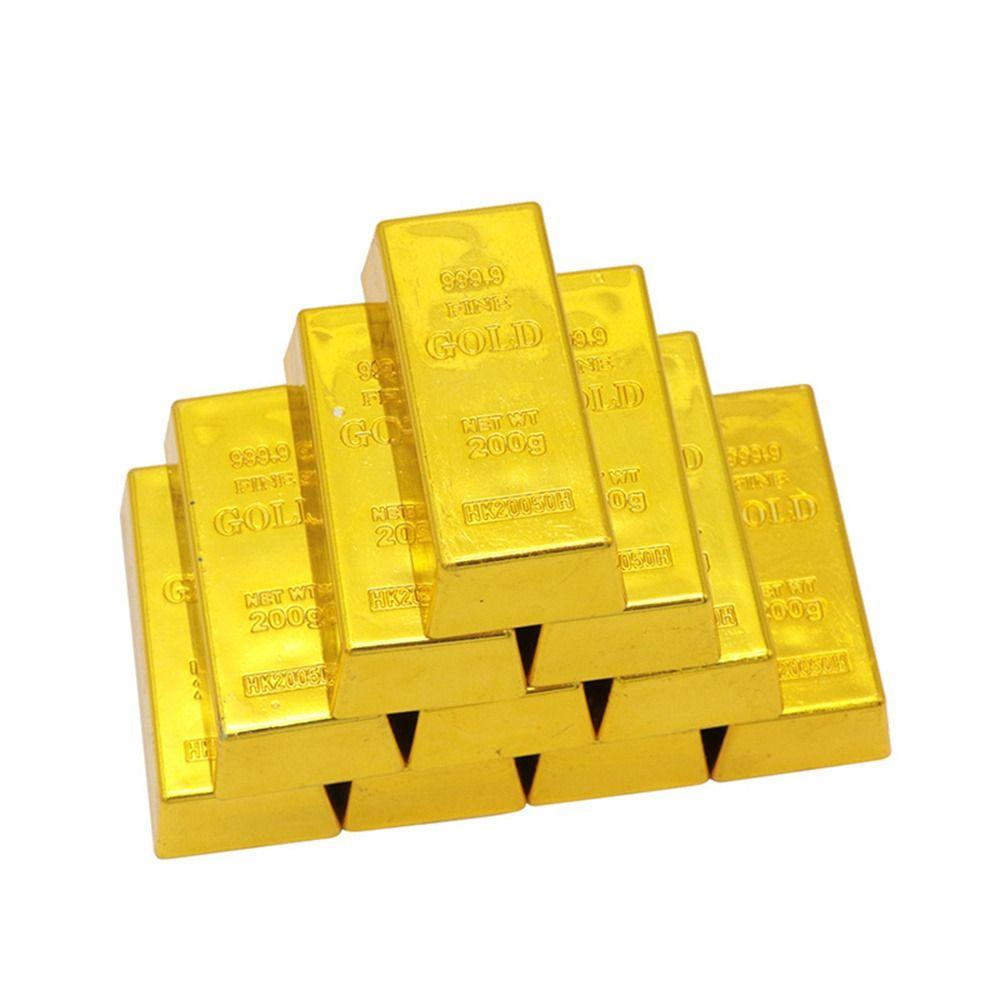 Glitzernder gefälschter Goldbarren, Briefbeschwerer, Barrenbarren, ideales Geschenk, goldene Ziegelstein-Heimdekoration