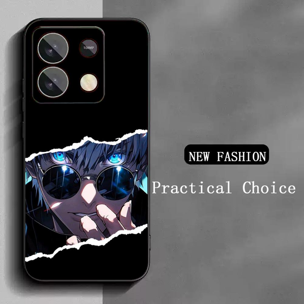 Satoru Gojo Hot Anime Man Poster Phone Case For Redmi Note 14 13 12 11 Pro Plus S 5G 14C A3 Soft Black Phone Cover