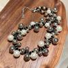 Autumn/Winter 2025 Silver Pearl Patchwork Necklace - Beaded Clavicle Chain Accessory