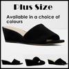 Women Temperament Slippers 3cm Velvet Mules Wedge Sandals Slipper Open Toe High Heels Casual Dress Party Woman Shoes Plus Size