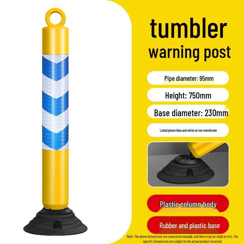 Reflective Elastic Road Barrier Post - Anti-Collision, Detachable, 80cm