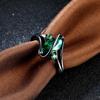 Unisex Diamond-Inlaid Ring Black Gold Horse Eye S-Shaped Ring Retro Minimalist Crystal Hand Accessories