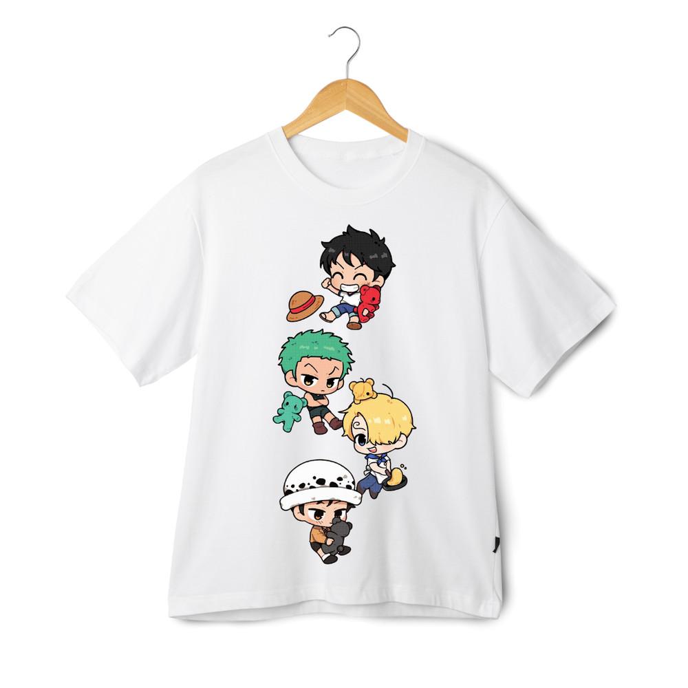 

One Piece Chibi T-Shirt – Luffy Zoro Sanji Law Cute Anime Tee for Fans Gift 4XL