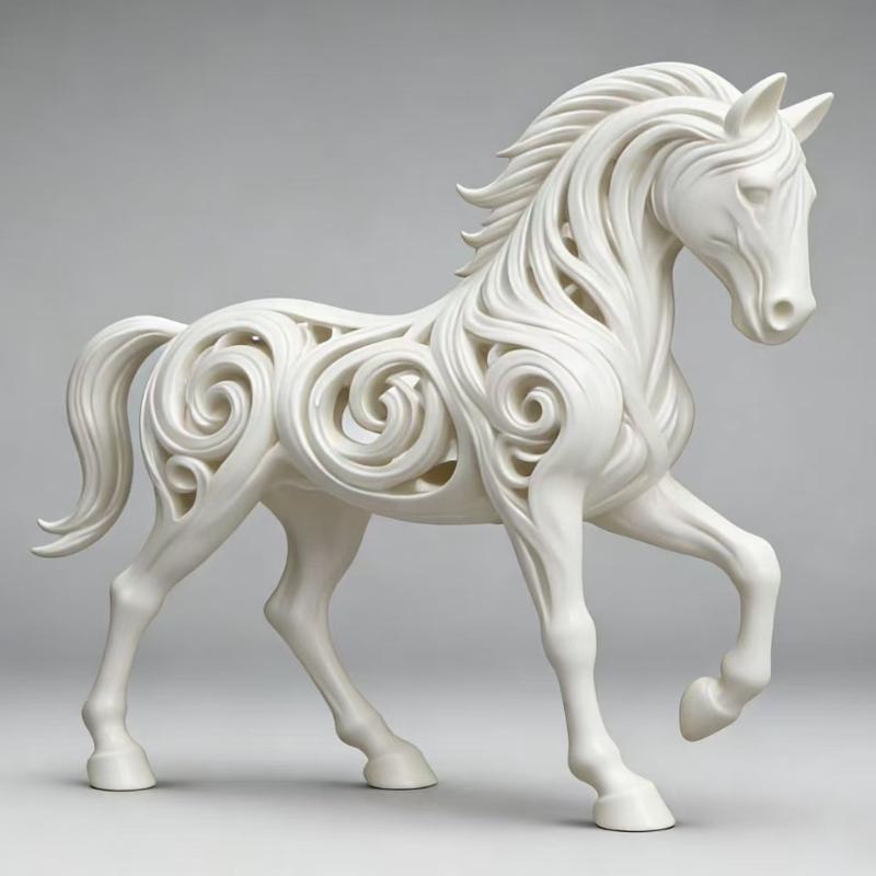 3D Printing Hollow Horse Figurine Suitable For Desktop Desk Office Horse Model Landscape Decor