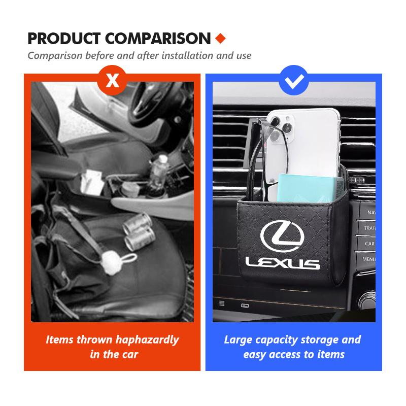 Car Interior Air Vent Storage Box Mini Phone Waste Storage Case For Lexus UX250h RX450h RX300 GX470 CT200h RX400h NX300h RX350 AFH1