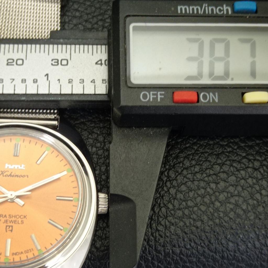 HANDAUFZUG VINTAGE HMT KOHINOOR INDISCHE HERRENUHR BRAUNES ZIFFERBLATT a441015-4