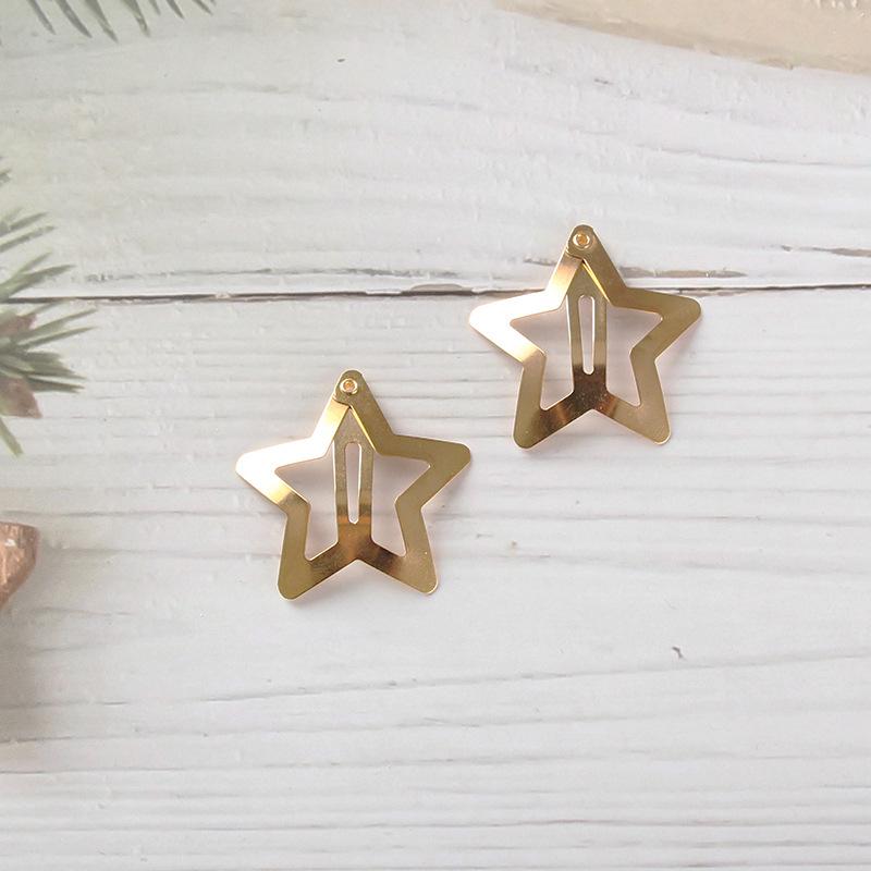 Gold & Silver Star Hair Clips - 50pcs: Women's Side Bangs and BB Clips for Tamed Hair