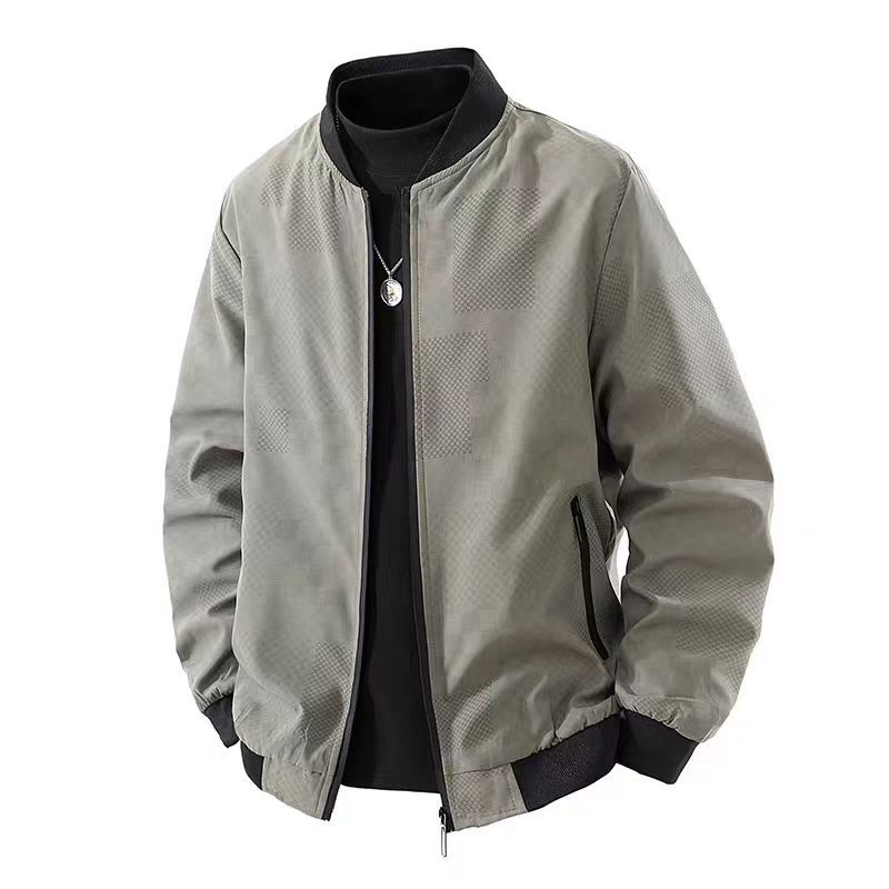 Spring and Autumn Business Jacket Loose Baseball Jacket Baita Middle Aged Youth Simple and Versatile Business Top