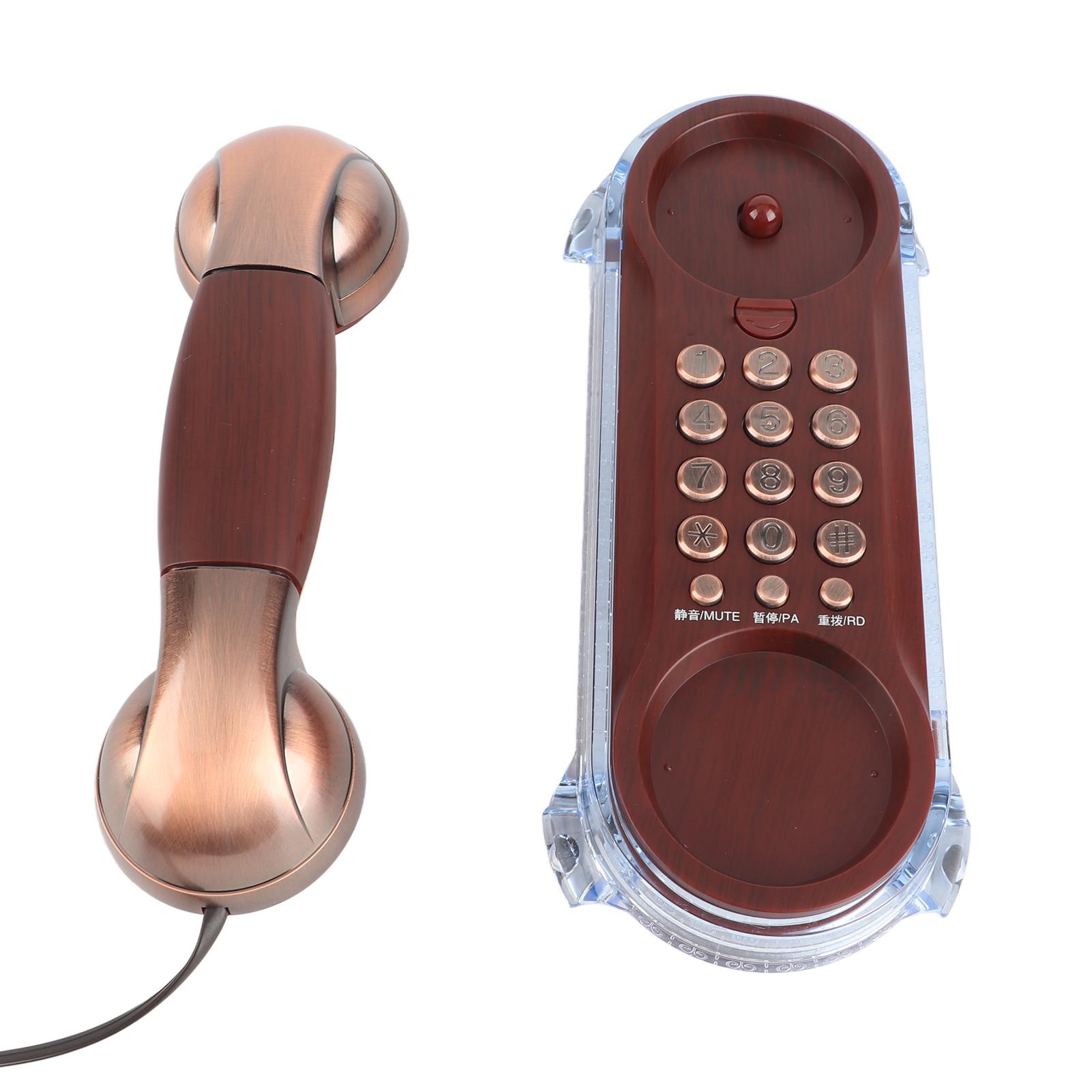 

Антикварный Ретро Настенный Телефон Проводной Телефон Стационарный Модный Телефон Красная Медь чёрный