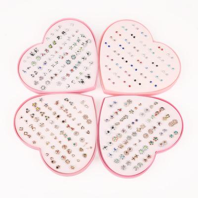 36 Ζεύγη/σακούλα Διάφορα Κρυστάλλινα Σκουλαρίκια Τρύπησης με Καρφάκι Σετ για Γυναίκες Σε Κουτί