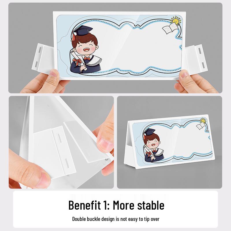 First Grade Student Desk Name Card - Double-Sided Table Setting Sign