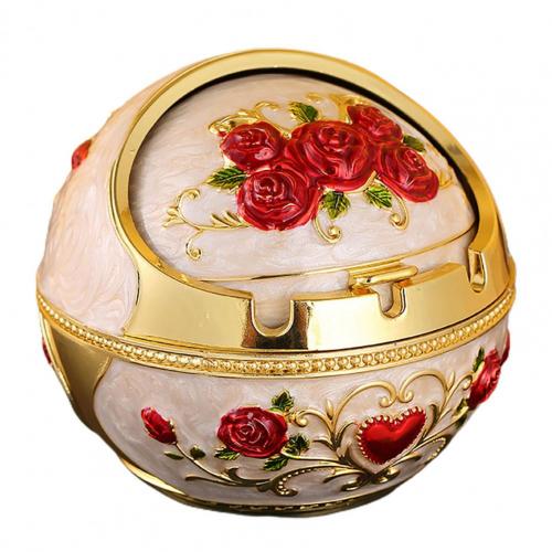 Retro Ashtray Household Cigarette Smoking Holder Home Decor Zinc Alloy Large Ash Holder with Lid for Home Friend Birthday Gift