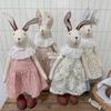 Nordic Handmade Long-Legged Rabbit Doll - Cotton Linen Fabric, Standable, Perfect Birthday Gift Ornament for Kids.