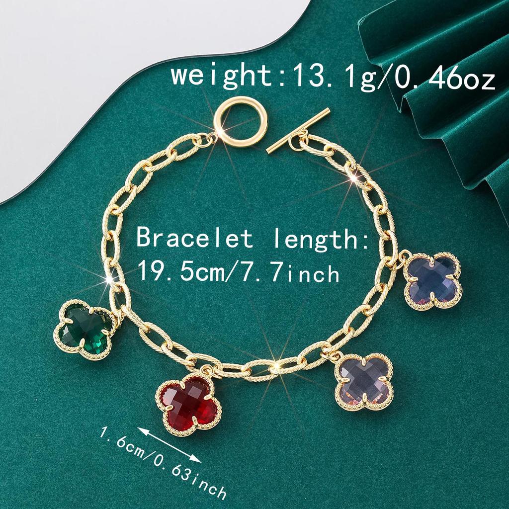 Prosta i Personalizowana Bransoletka Koniczynka Czterolistna Niszowy Design Modna i Wykwintna Biżuteria na Rękę Damska Styl Leśny Duszek