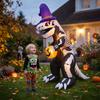 Inflatable Dinosaur with Pumpkin Builtin LED Lights Halloween Yard Decoration for Garden