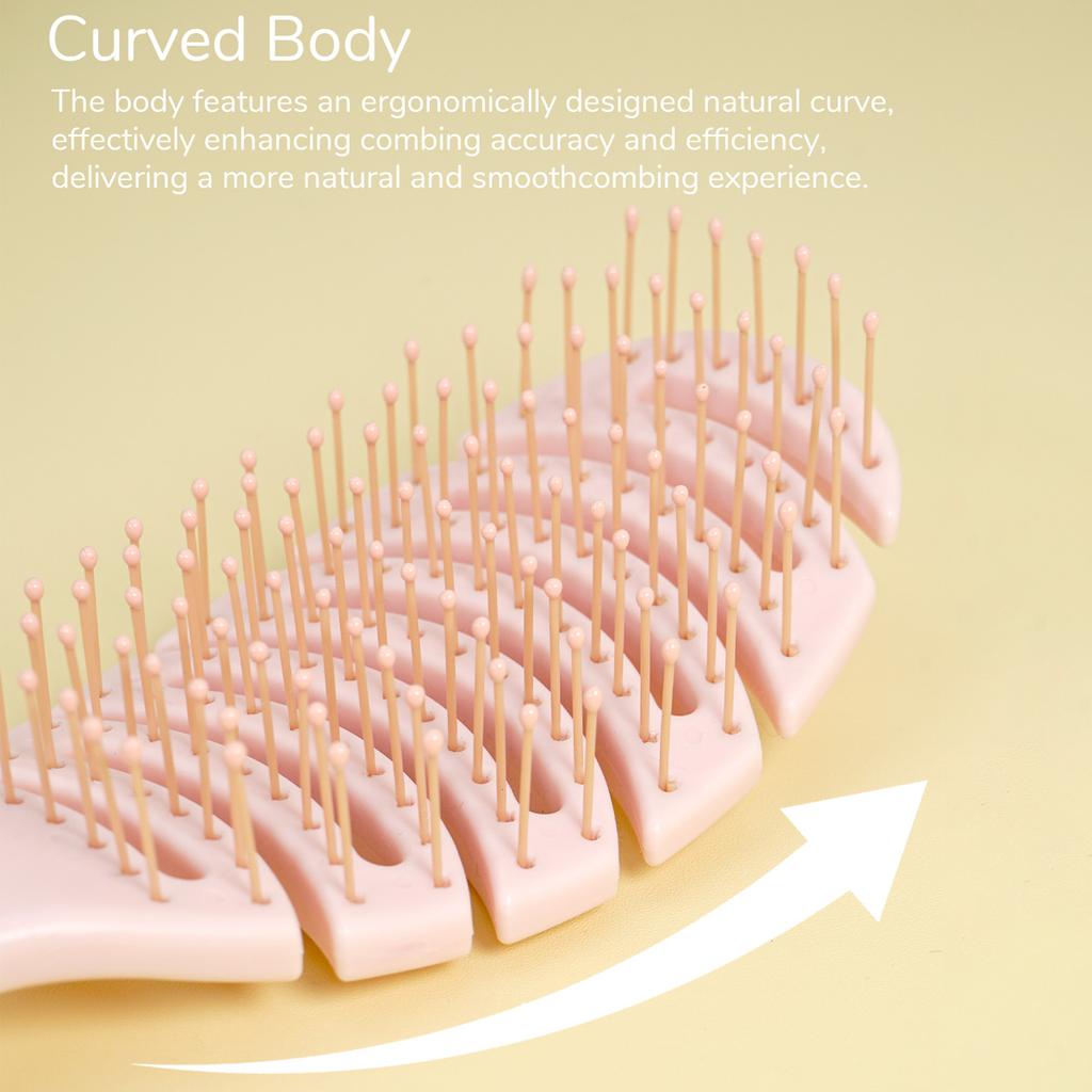 Multicolor Hollow Out Hair Brushes Set Flexible Bristles for Gentle Detangling Styling All Hair Types Daily Use