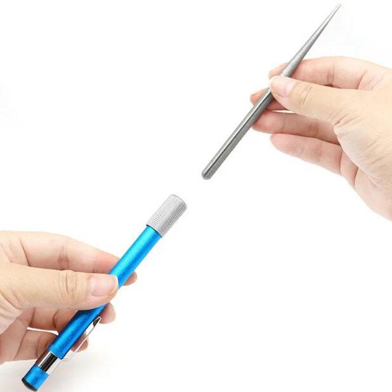 Piatră de ascuțit profesională 2 în 1 Ascuțitor portabil multifuncțional în formă de stilou pentru cârlige de pescuit de exterior, gadget de bucătărie