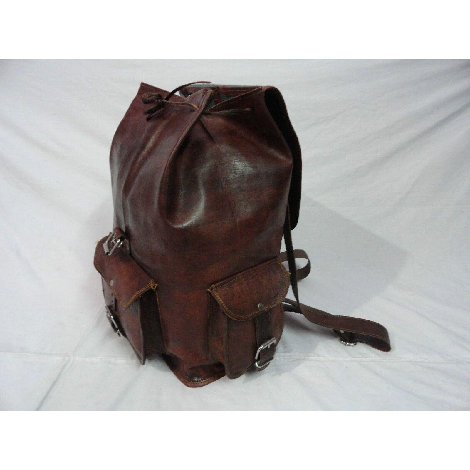 Новая мужская сумка-рюкзак из натуральной натуральной кожи с коричневой козой в стиле — фото 5