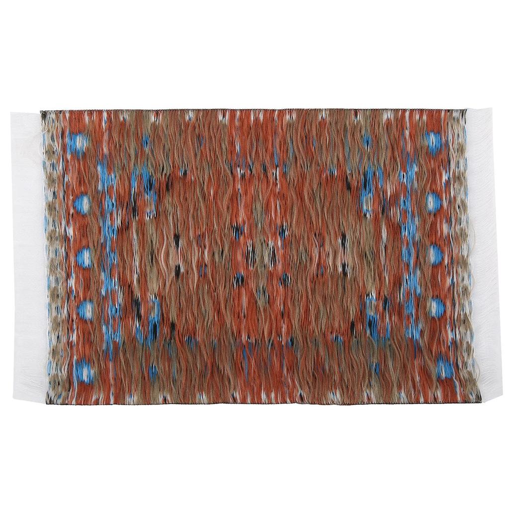 Vintage woven miniature Turkish carpet with floral print for dollhouses