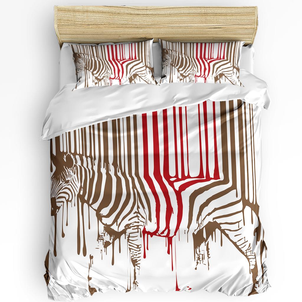 Nordic Zebra Animal White Duvet Cover with Pillow Case Custom 3pcs Bedding Set Quilt Cover Double Bed Home Textile