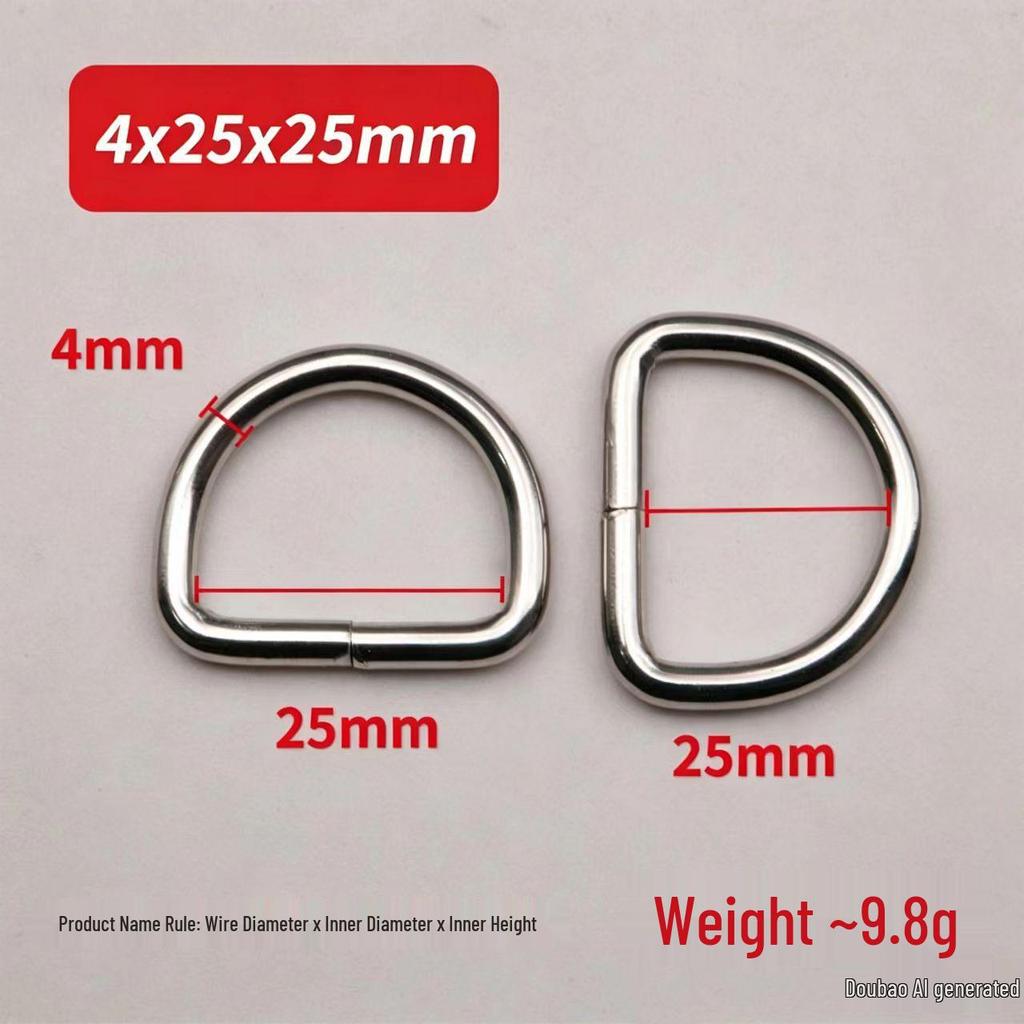 Metal D-Ring Buckle for Pet Webbing and Accessories