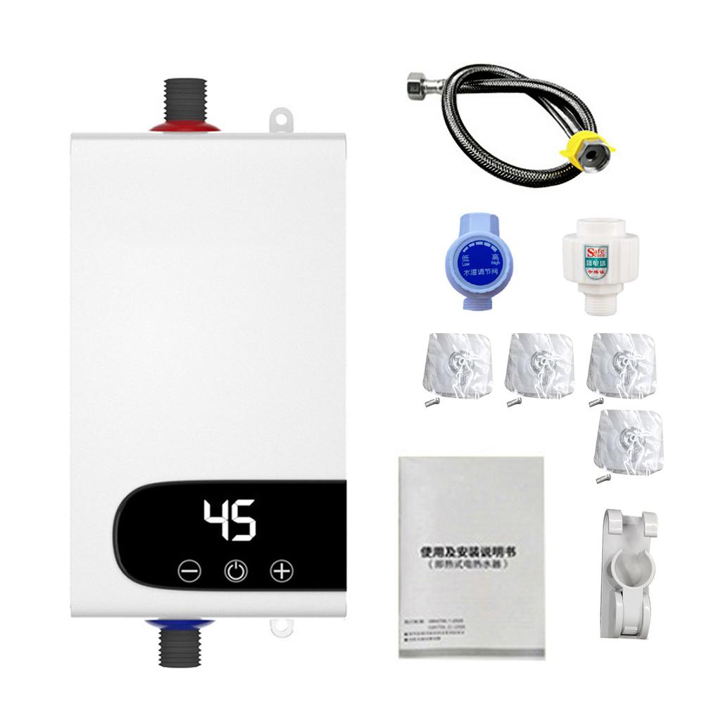 Tankless Water Heater, 5500W Electric Water Heater with LED Touchscreen, Compact Digital Temperature Control Hot Water System for Bathroom Kitchen