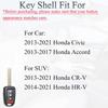 Key Fob Shell Case Replacement Fits for Honda Accord Civic CRV HRV 2013- Keyless Entry Remote Control 4 Button Pad Cover MLBHLIK6-1TA MLBHLIK6-1T