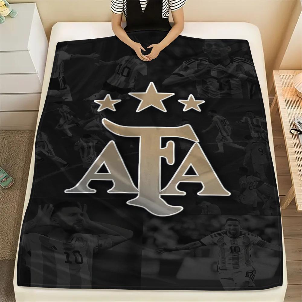 1PC Argentina national FC Print Flannel Blanket, High quality Comfortable for All Seasons, Home Decor, Warmth and Comfort, Perfect for Christmas Gifts