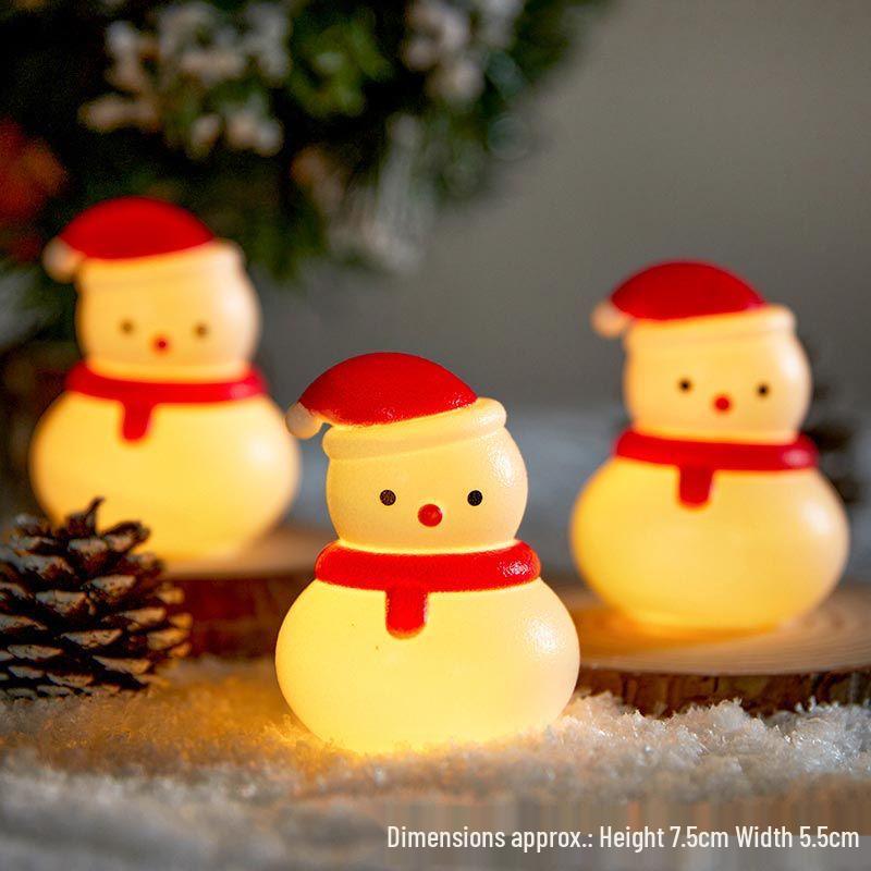 Luminous Snowman Cake Decoration & Night Light Ornament