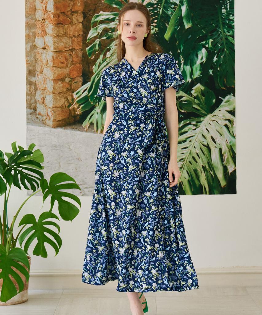 Bonide Mesh Cool Wrap Dress Forest Navy