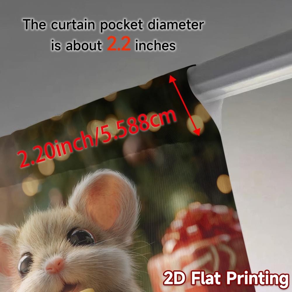 2pcs, 2D FLAT PRINTING Curtains (Without Rod) CheesyChristmas Chic Pattern Curtains Fabric Curtains Holiday Ldeal for Bedroom &