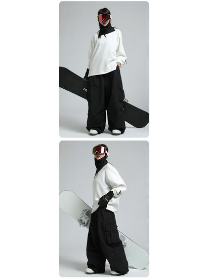 Unisex nepromokavé lyžařské kalhoty - Hřejivé, volný střih pro zimní snowboarding