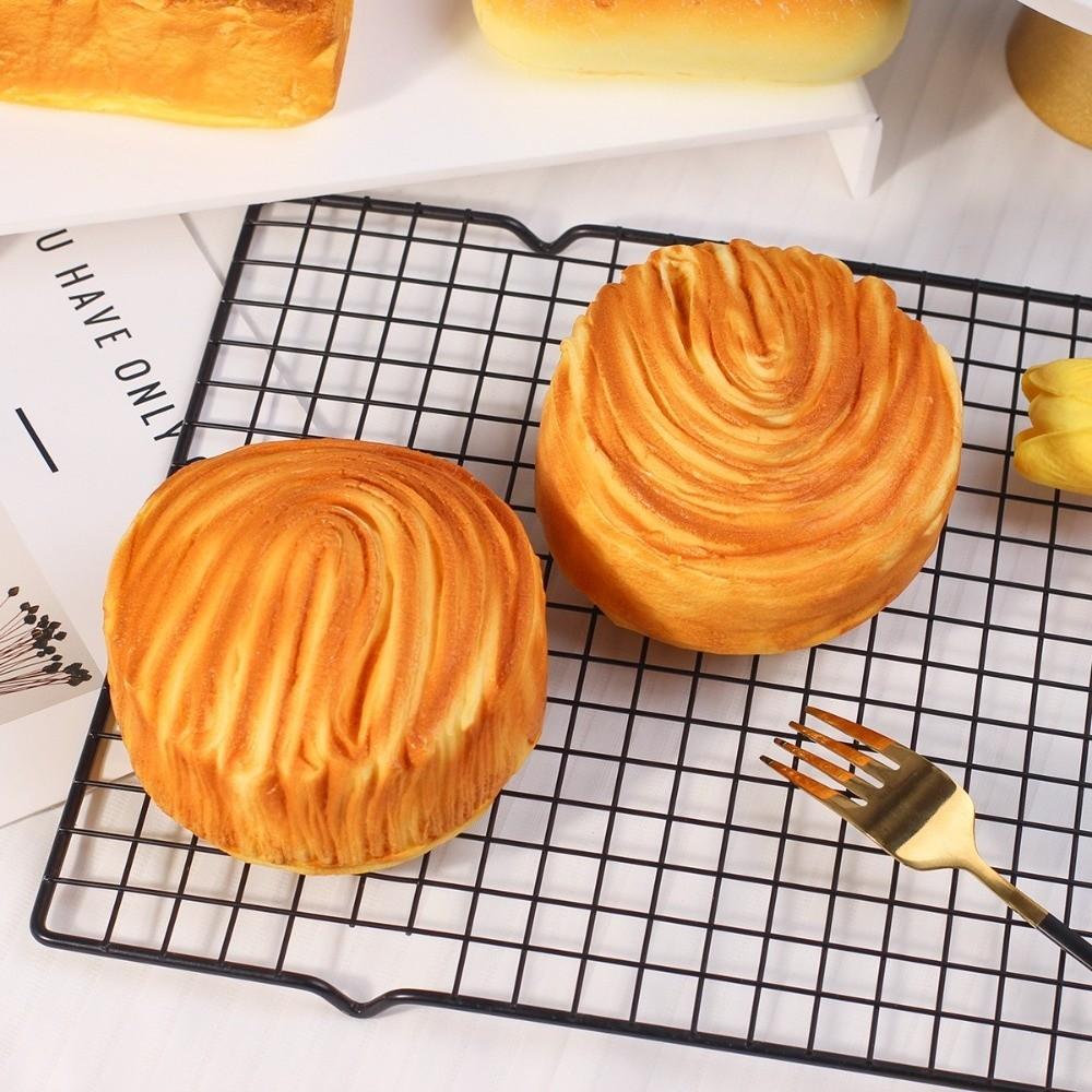 Stress Relief Simulated Cheese Bun Soft Slow Rising Toy Creative Squeeze Toy for Adults Kids Gift