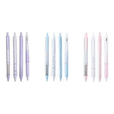 4 buc. pix cu gel retractabil, vârf de 0,5 mm, pix cu gel cu bandă, uscare rapidă, pix pentru jurnal, experiență de scris lină pentru scris