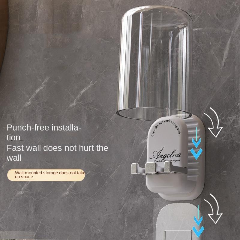 3995 Toothbrush Rack Punch-free Toilet Wall-mounted Toothbrush Cup Gargle Cup Storage Light Luxury Electric Toothbrush Rack