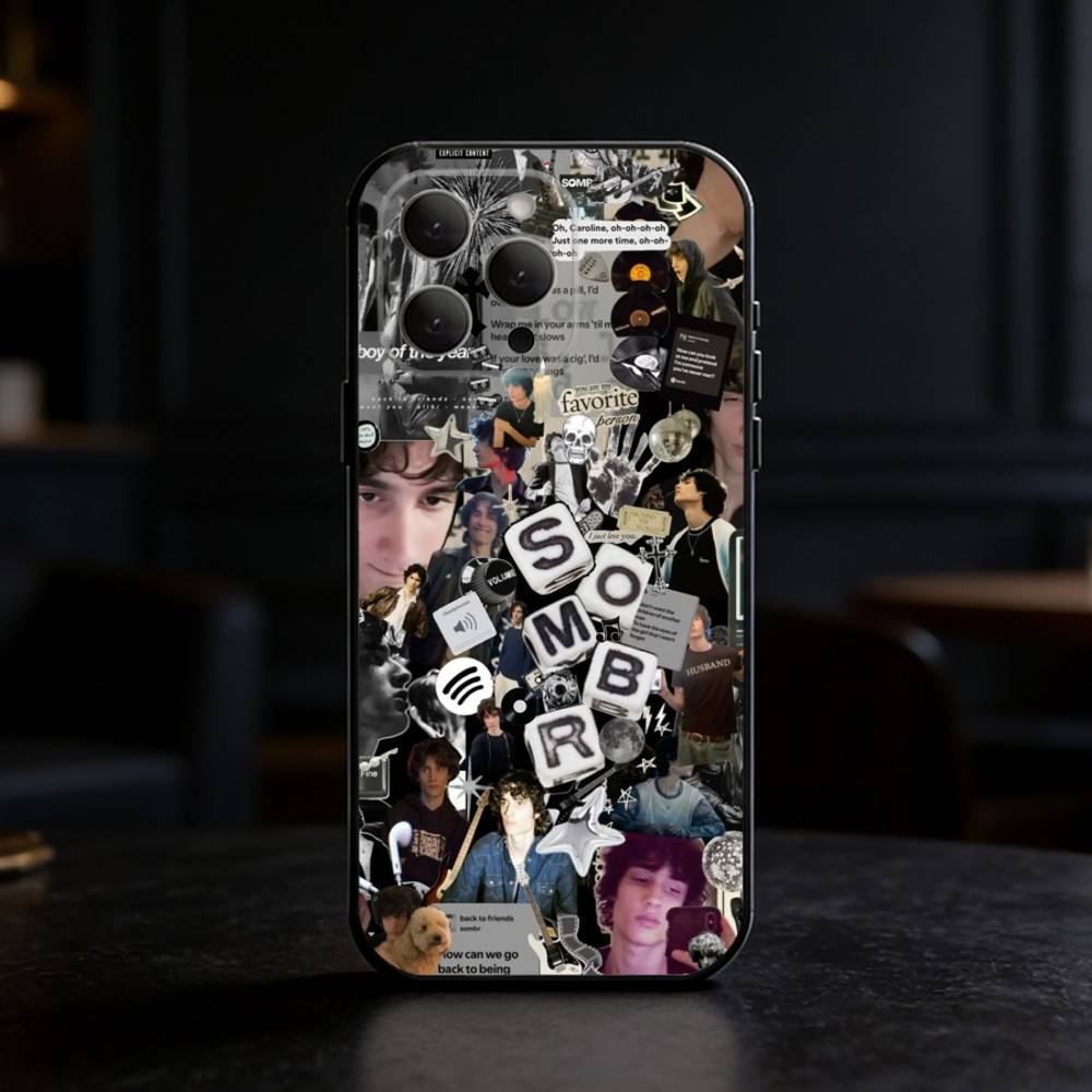 

S-Sombr Phone Case Silicone black Soft For IPhone 17,16,15,14,13,12,11,SE,Plus Pro Max iPhone17air