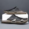 Fashion New Casual Leather Men Sandals Light Breathable Flats Hollow Out Male Shoes Summer Outdoor Daily Men Slippers Hot Sale Half Drag